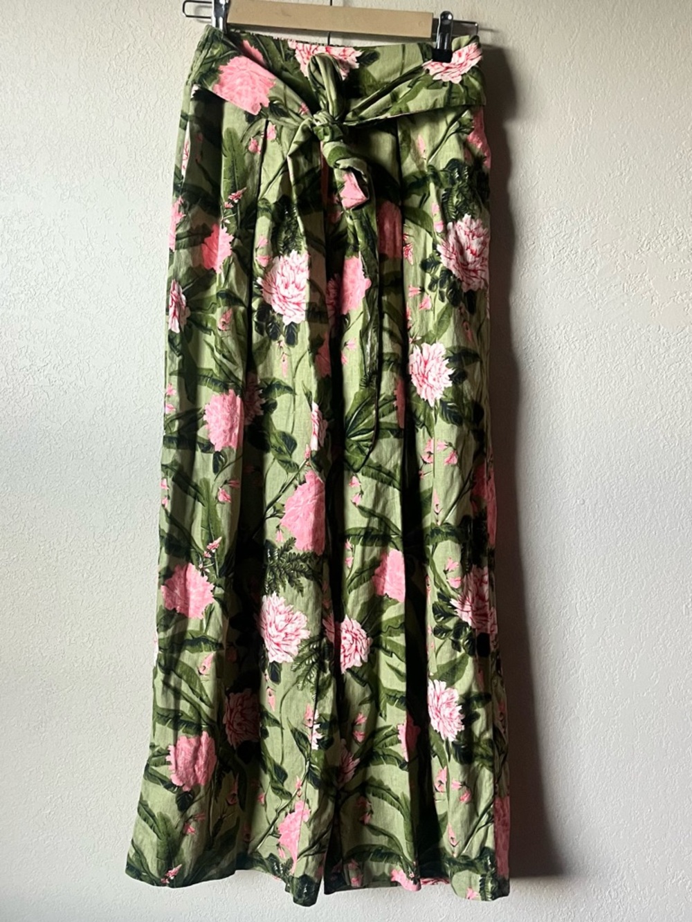 AGUABENDITA Wide Leg Linen Blend Pants